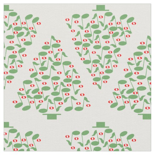 Muzikale kerstbomen stof (Close Up)