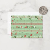 Muzikale kerstcadeautag  notitiekaartje (Voorkant / Achterkant in situ)