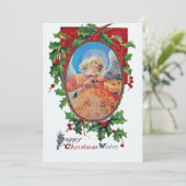 MUZIKALE KERSTENGEL FEESTDAGENKAART (Staand voorkant)