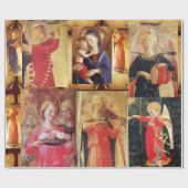 MUZIKALE KERSTENGELEN EN MADONNA MET KIND CADEAUPAPIER (Vlak)