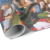 MUZIKALE KERSTENGELEN MET RODE BLAUWE EDELSTENEN CADEAUPAPIER (Rol Hoek)