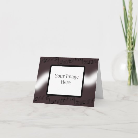 Muzikale Kerstmis van de aubergine Feestdagen Kaart (Voorkant)