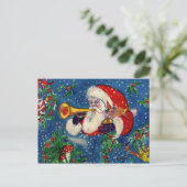 MUZIKALE KERSTNACHT / SANTA BUGLER FEESTDAGENKAART (Staand voorkant)