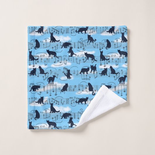 muzikale kittens bad handdoek (Wasdoekje)