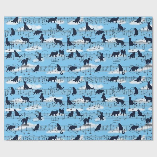 muzikale kittens cadeaupapier (Vlak)