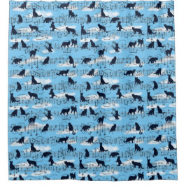 muzikale kittens douchegordijn