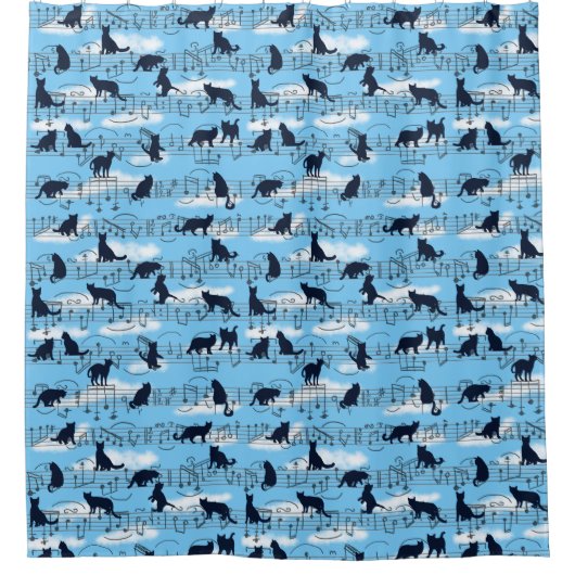 muzikale kittens douchegordijn (Voorkant)