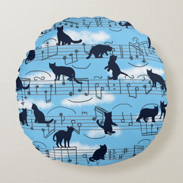 muzikale kittens rond kussen (Voorkant)