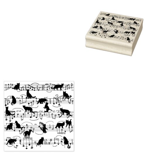 muzikale kittens rubberstempel (Gestempeld)