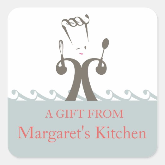 Muzikale knipoog chef food cadeau label stickers (Voorkant)