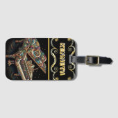 Muzikale kunst op Sophisticated Black Bagagelabel (Voorkant (horizontaal))