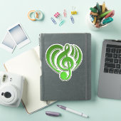 Muzikale Liefde Groene Hart Muzieknote DJ Sticker (iPad Cover)