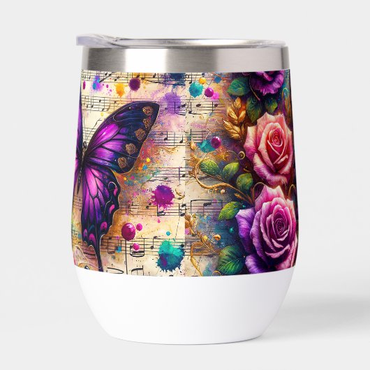 Muzikale melodie & vlinder waterfles (Rechts)