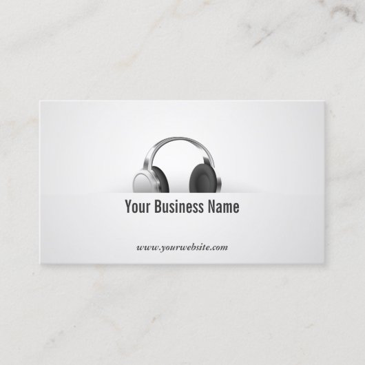 Muzikale Moderne Hoofdtelefoonmuziek Visitekaartje (Voorkant)