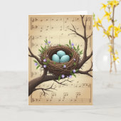 Muzikale Moederdag kaart (Gele Bloem)