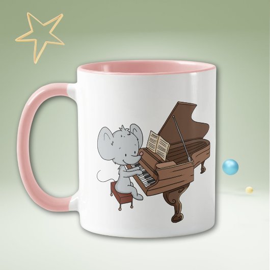 Muzikale muis pianist persoonlijk mok