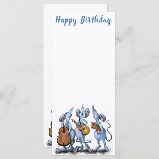 Muzikale Muizen Grappig Verjaardagsmenu Menu (Voorkant / Achterkant)