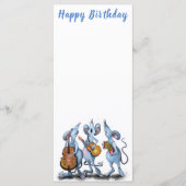 Muzikale Muizen Grappig Verjaardagsmenu Menu (Voorkant)