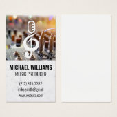 Muzikale noot Mic Logo | klankbordmixer Visitekaartje (Voorkant /achterkant)