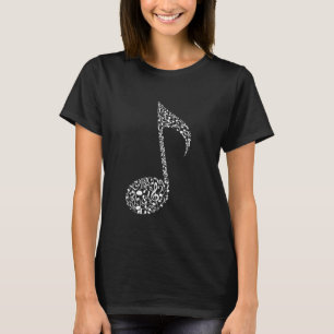 Muzikale noot Muzikanten Quaver Symbool W T-shirt