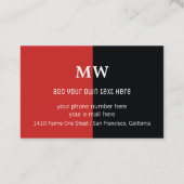 Muzikale noot op Black & Red Modern Visitekaartje (Achterkant)