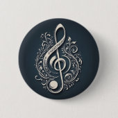 Muzikale noot ronde button 5,7 cm (Voorkant)