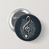 Muzikale noot ronde button 5,7 cm (Voorkant /achterkant)