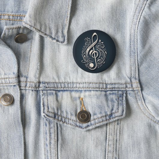 Muzikale noot ronde button 5,7 cm (In situ)