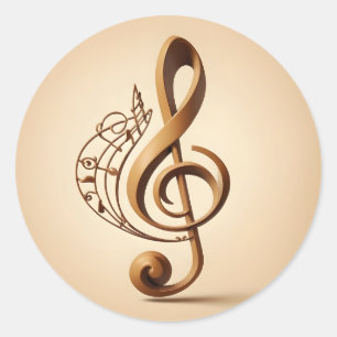 Muzikale noot ronde sticker