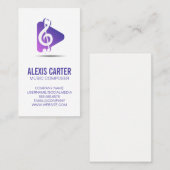 Muzikale noot spelen Button Logo Visitekaartje (Voorkant / Achterkant)