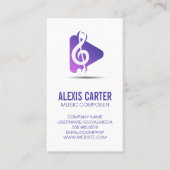 Muzikale noot spelen Button Logo Visitekaartje (Voorkant)