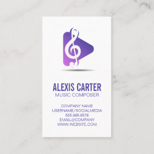 Muzikale noot spelen Button Logo Visitekaartje