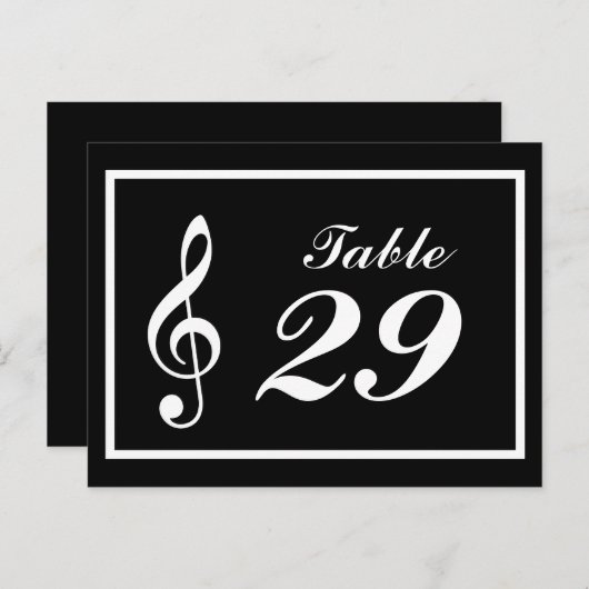 Muzikale noot Tafelnummers (zwart / wit) (Voorkant / Achterkant)