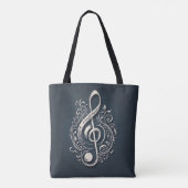 Muzikale noot tote bag (Achterkant)
