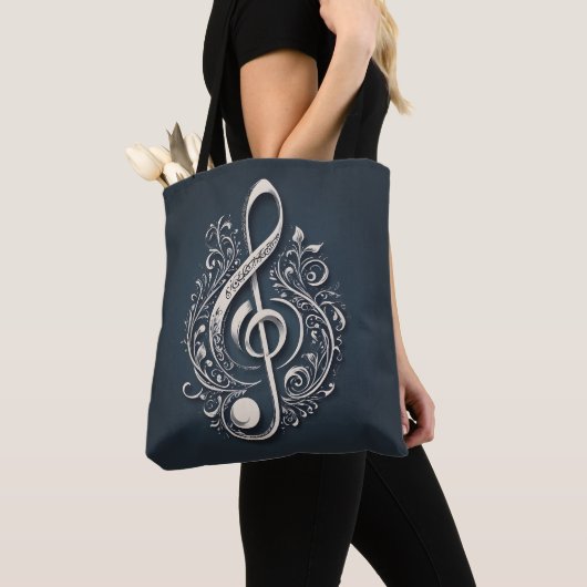 Muzikale noot tote bag (Dichtbij)
