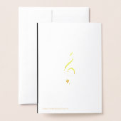 Muzikale noot / treble sleutel op goud folie kaarten (Met envelop)