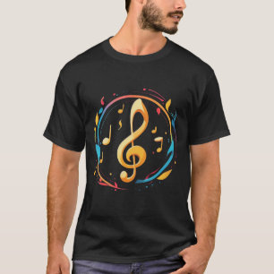 Muzikale noot - treble sleutel t-shirt