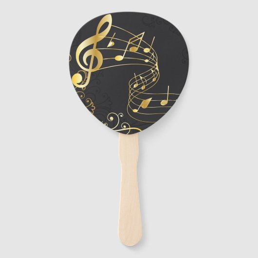 Muzikale Nota Luxe elegant ontwerp Handwaaier (Voorkant)