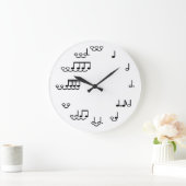 Muzikale Nota's Whimsical Wall Clock voor muzikant Grote Klok (Huis)