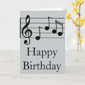 Muzikale notatie drievoudige sleutel en verjaardag kaart (Gele Bloem)