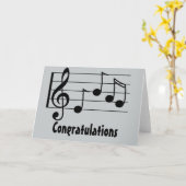 Muzikale notatie drievoudige sleutel gefeliciteerd kaart (Gele Bloem)