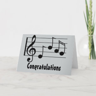 Muzikale notatie drievoudige sleutel gefeliciteerd kaart