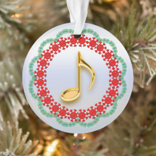 Muzikale Note Goud kijken in Rode Groene Krans Ornament