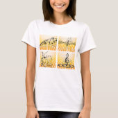 Muzikale Noten Barsten Abstract T-shirt (Voorkant)