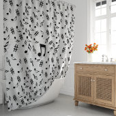 Muzikale noten Douche Douchegordijn