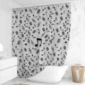 Muzikale noten Douche Douchegordijn