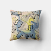 Muzikale noten gooien kussen (Achterkant)