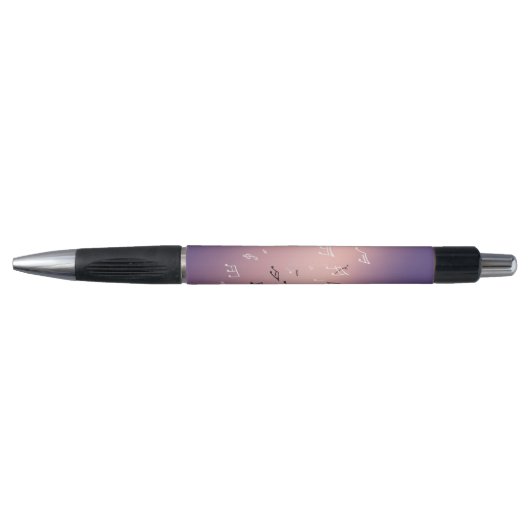 Muzikale noten in de Moonlight Pink Lila Pen (Voorkant)