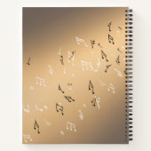 Muzikale noten in het gouden maanlicht notitieboek (Achterkant)