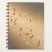Muzikale noten in het gouden maanlicht planner (Voorkant)